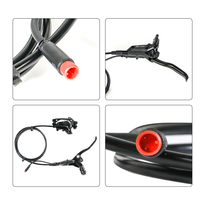 Set Zoom Hydraulische Olie Remklauw + L & R Remhendels – Met 3-Pins Remsensor – Complete Fietsremset