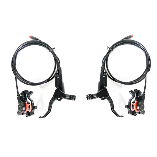 Set Zoom Hydraulische Olie Remklauw + L & R Remhendels – Met 3-Pins Remsensor – Complete Fietsremset